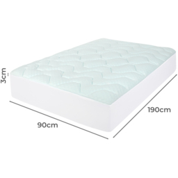 Pillowtop Memory Foam Mattress Topper - White / Single - thumbnail 5