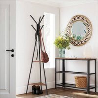 VASAGLE Rack Stand, Coat Tree, Hall Tree Free Standing, Industrial Style - Black - image 1