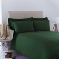 Charlotte Thomas Poetry Plain Dyed Duvet Cover Set - Bottle Green / Single / 1 Duvet cover and 1 Housewife pillowcases