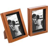 "3D Box Photo Frame - 5x7"" with 4 x 6"" Mount - Pack of 2 - Dark Wood/Black"