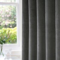 Thermal Blackout Velvet Curtains - Grey / 114cm / 183cm