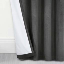 Thermal Blackout Velvet Curtains - Grey / 114cm / 183cm - thumbnail 4