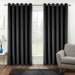 Thermal Blackout Velvet Curtains - Grey / 114cm / 183cm - thumbnail 3