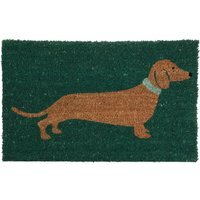 Filta Sausage Dog Coir Doormat - Brown & Green