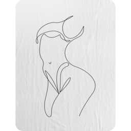 Line Art Of Femail Body Blanket - White - thumbnail 2