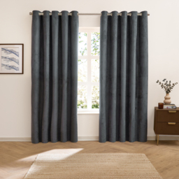 Verso Suede Blackout Eyelet Curtains - Petrol / 117cm / 137cm - thumbnail 5