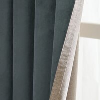 Verso Suede Blackout Eyelet Curtains - Petrol / 117cm / 137cm - thumbnail 1