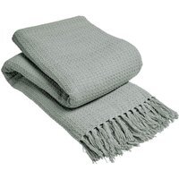 Lisbon Pure Cotton Honeycomb Throw - Silver / 178cm / 254cm