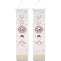2 Bohemian Style Lunar Eclipse Tapestries - White - image 1