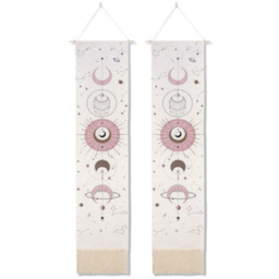 2 Bohemian Style Lunar Eclipse Tapestries - White - thumbnail 2