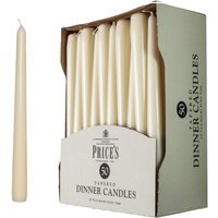50 Tapered Ivory Household Dinner Candles 7H Burn Time 25cm - Ivory - thumbnail 1