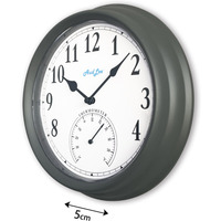 Pololio Wall Clock with Thermometer - Dark Grey - image 1