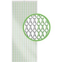 Fly and Insect Aluminium Chain Screen - Green and Silver - thumbnail 1