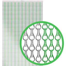 Fly and Insect Aluminium Chain Screen - Green and Silver - thumbnail 4