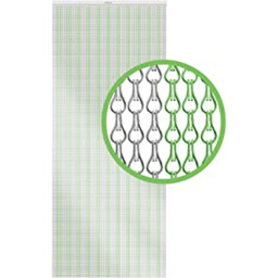 Fly and Insect Aluminium Chain Screen - Green and Silver - thumbnail 2