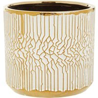 Honna Small White Gold Ceramic Planter - White