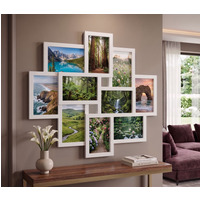 10 Multi Aperture Wall Collage Photo Frame 55.3x49.5x2.5Cm - White
