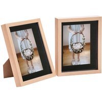 "3D Box Photo Frame - 8x10"" with 5 x 7"" Mount - Pack of 2 - Light Wood/Black" - thumbnail 1