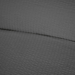 Seersucker Washable Duvet Set - Charcoal / Single - thumbnail 2