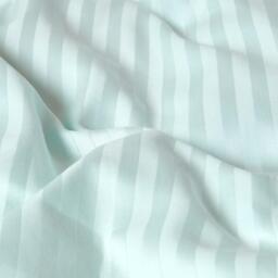 Satin Stripe Egyptian Cotton Duvet Cover with Pillowcase - Blue / Double - thumbnail 2