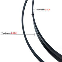 Round Hanging Wall Mirror with Adjustable Leather Strap - Black / 60cm - thumbnail 5