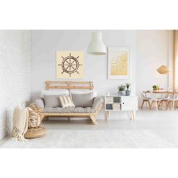 Ship Steering Wheel - Graphic Art Print on Canvas - Brown / 90cm - thumbnail 2