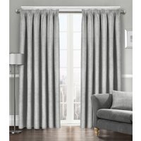 Semi Pattern Dimout Curtain Pair - Silver / 66cm / 90cm - image 1