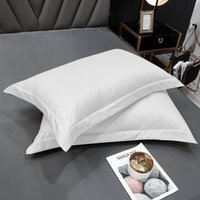 Egyptian Cotton 400 Thread Count Oxford Pillowcase Set - White / 2 - thumbnail 1