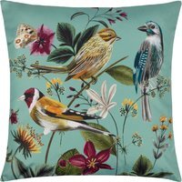Garden Birds Outdoor Cushion - Aqua
