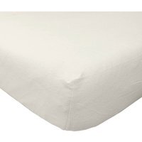 Brushed Cotton Fitted Sheet Cotton Flannelette - Cream / Double