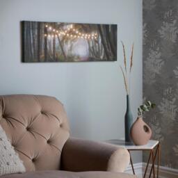 Art for the Home Woodland Wander LED Printed Canvas - White - thumbnail 3