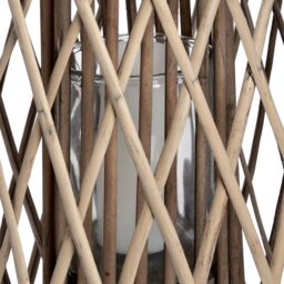 Natural Wicker Lantern For Cozy Indoor And Outdoor Ambiance - Brown - thumbnail 2