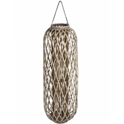 Natural Wicker Lantern For Cozy Indoor And Outdoor Ambiance - Brown - thumbnail 3