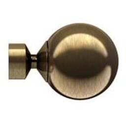 28mm Fixed Length Metal Eyelet Curtain Pole Set - Sphere Finial - Antique Brass / 70cm - thumbnail 3