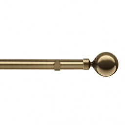 28mm Fixed Length Metal Eyelet Curtain Pole Set - Sphere Finial - Antique Brass / 70cm - thumbnail 2