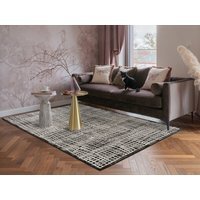Mayfair Living Room Area Rug Metallic Sheen Contemporary Modern Mesh Design - Black / 290cm
