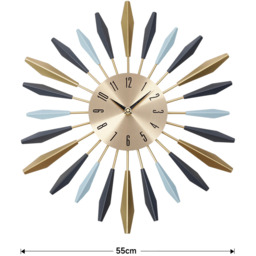 Sunflower Silent Round Wall Clock - Golden - thumbnail 2