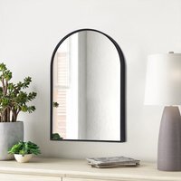Arched Black Aluminum Alloy Frame Wall Mirror - Clear / 40cm / 50cm - image 1