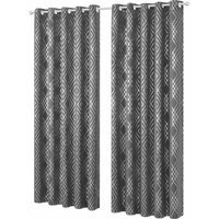 Geometric Sparkle Blackout Curtains - Silver / 167cm / 137cm