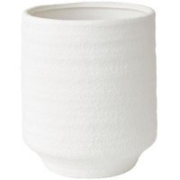 White Terracotta Flower Vase - White / 21.5cm