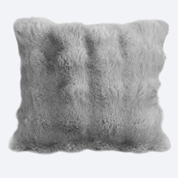 Luxury Supersoft Faux Fur Cushion - Silver / 43cm - thumbnail 2