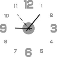 Creative Frameless DIY Silent Wall Clock Silver - silver