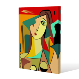 abstract portrait Canvas Print - Pink / 31cm / 41cm - thumbnail 2