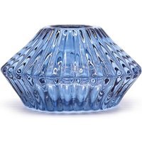 Royal Blue Flower Flip Candle Tealight Holder Elegant Table Decor - Royal Blue - thumbnail 1