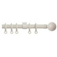 13 - 16mm Cream Ball Metal Curtain Pole Set - Cream / 150cm - image 1