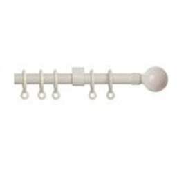 13 - 16mm Cream Ball Metal Curtain Pole Set - Cream / 150cm - thumbnail 2