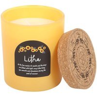 Something Different Wheel Of The Year Wildflower Litha Candle & Holder Set - Yellow/White/Brown