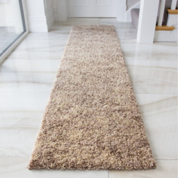 Super Soft Natural Taupe Mottled Shaggy Area Rug - Taupe / 240 x 60cm - thumbnail 4