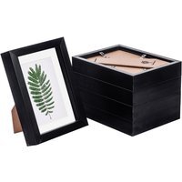 "3D Box Photo Frames - 5 x 7"" with 4 x 6"" Mount - Pack of 5 - Black"
