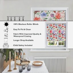 Lister Cartwright Floral Patterned Blackout Roller Blinds - Summer / 60 x 160 - thumbnail 5